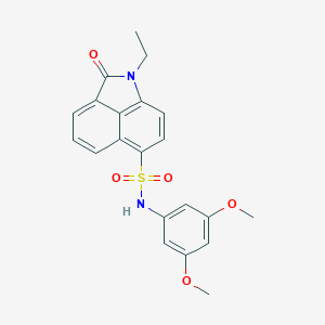 molecular formula C21H20N2O5S B498737 N-(3,5-dimethoxyphenyl)-1-ethyl-2-oxo-1,2-dihydrobenzo[cd]indole-6-sulfonamide 