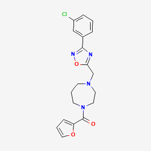 molecular formula C19H19ClN4O3 B4987372 1-{[3-(3-chlorophenyl)-1,2,4-oxadiazol-5-yl]methyl}-4-(2-furoyl)-1,4-diazepane 