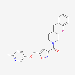 molecular formula C23H24FN3O3 B4987380 5-[(3-{[4-(2-fluorobenzyl)-1-piperidinyl]carbonyl}-5-isoxazolyl)methoxy]-2-methylpyridine 