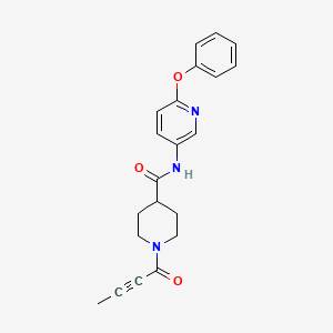 molecular formula C21H21N3O3 B4987388 1-(2-butynoyl)-N-(6-phenoxy-3-pyridinyl)-4-piperidinecarboxamide 