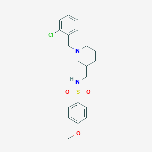 molecular formula C20H25ClN2O3S B4987396 N-{[1-(2-chlorobenzyl)-3-piperidinyl]methyl}-4-methoxybenzenesulfonamide 
