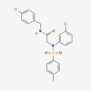molecular formula C22H20Cl2N2O3S B4987402 N~1~-(4-chlorobenzyl)-N~2~-(3-chlorophenyl)-N~2~-[(4-methylphenyl)sulfonyl]glycinamide 