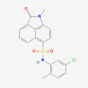 molecular formula C19H15ClN2O3S B498741 N-(5-chloro-2-methylphenyl)-1-methyl-2-oxo-1,2-dihydrobenzo[cd]indole-6-sulfonamide 
