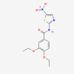 molecular formula C14H15N3O5S B4987411 3,4-diethoxy-N-(5-nitro-1,3-thiazol-2-yl)benzamide 