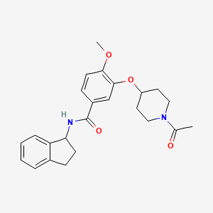 3-[(1-acetyl-4-piperidinyl)oxy]-N-(2,3-dihydro-1H-inden-1-yl)-4-methoxybenzamide