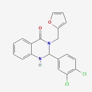 molecular formula C19H14Cl2N2O2 B4987426 2-(3,4-dichlorophenyl)-3-(2-furylmethyl)-2,3-dihydro-4(1H)-quinazolinone 