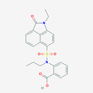 molecular formula C23H22N2O5S B498744 2-[[(1-Ethyl-2-oxo-1,2-dihydrobenzo[cd]indol-6-yl)sulfonyl](propyl)amino]benzoic acid 
