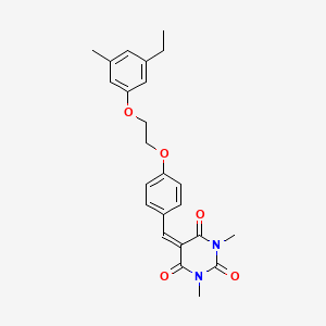 molecular formula C24H26N2O5 B4987445 5-{4-[2-(3-ethyl-5-methylphenoxy)ethoxy]benzylidene}-1,3-dimethyl-2,4,6(1H,3H,5H)-pyrimidinetrione 