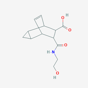 molecular formula C13H17NO4 B4987448 7-{[(2-hydroxyethyl)amino]carbonyl}tricyclo[3.2.2.0~2,4~]non-8-ene-6-carboxylic acid 
