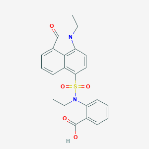 molecular formula C22H20N2O5S B498745 2-{Ethyl[(1-ethyl-2-oxo-1,2-dihydrobenzo[cd]indol-6-yl)sulfonyl]amino}benzoic acid 