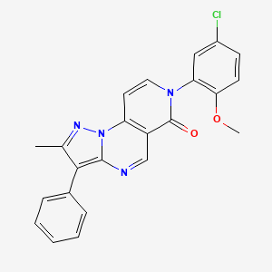 molecular formula C23H17ClN4O2 B4987453 7-(5-chloro-2-methoxyphenyl)-2-methyl-3-phenylpyrazolo[1,5-a]pyrido[3,4-e]pyrimidin-6(7H)-one 