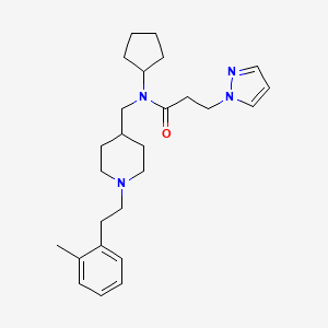molecular formula C26H38N4O B4987456 N-cyclopentyl-N-({1-[2-(2-methylphenyl)ethyl]-4-piperidinyl}methyl)-3-(1H-pyrazol-1-yl)propanamide 