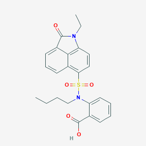 molecular formula C24H24N2O5S B498746 2-{Butyl[(1-ethyl-2-oxo-1,2-dihydrobenzo[cd]indol-6-yl)sulfonyl]amino}benzoic acid 