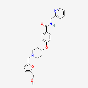 molecular formula C24H27N3O4 B4987460 4-[(1-{[5-(hydroxymethyl)-2-furyl]methyl}-4-piperidinyl)oxy]-N-(2-pyridinylmethyl)benzamide 