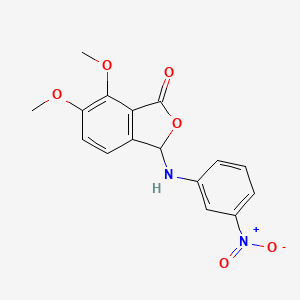 molecular formula C16H14N2O6 B4987466 6,7-dimethoxy-3-[(3-nitrophenyl)amino]-2-benzofuran-1(3H)-one 