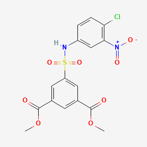 molecular formula C16H13ClN2O8S B4987473 dimethyl 5-{[(4-chloro-3-nitrophenyl)amino]sulfonyl}isophthalate CAS No. 149142-23-4