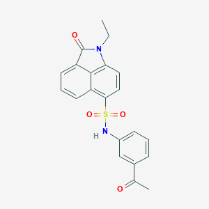 molecular formula C21H18N2O4S B498749 N-(3-acetylphenyl)-1-ethyl-2-oxo-1,2-dihydrobenzo[cd]indole-6-sulfonamide 