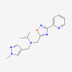 molecular formula C16H20N6O B4987495 N-[(1-methyl-1H-pyrazol-4-yl)methyl]-N-{[3-(2-pyridinyl)-1,2,4-oxadiazol-5-yl]methyl}-2-propanamine 