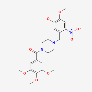 molecular formula C23H29N3O8 B4987497 1-(4,5-dimethoxy-2-nitrobenzyl)-4-(3,4,5-trimethoxybenzoyl)piperazine 
