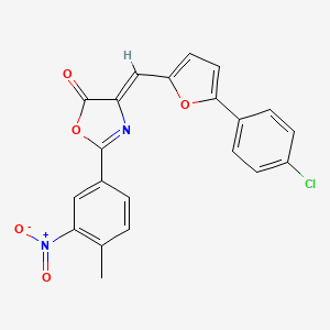 molecular formula C21H13ClN2O5 B4987498 4-{[5-(4-chlorophenyl)-2-furyl]methylene}-2-(4-methyl-3-nitrophenyl)-1,3-oxazol-5(4H)-one 