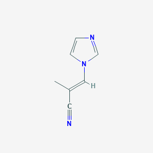molecular formula C7H7N3 B049875 (E)-3-imidazol-1-yl-2-methylprop-2-enenitrile CAS No. 116274-55-6