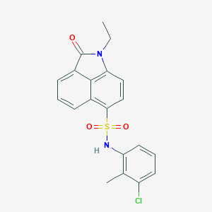 molecular formula C20H17ClN2O3S B498750 N-(3-chloro-2-methylphenyl)-1-ethyl-2-oxo-1,2-dihydrobenzo[cd]indole-6-sulfonamide 
