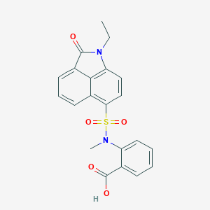 molecular formula C21H18N2O5S B498751 2-[[(1-Ethyl-2-oxo-1,2-dihydrobenzo[cd]indol-6-yl)sulfonyl](methyl)amino]benzoic acid 