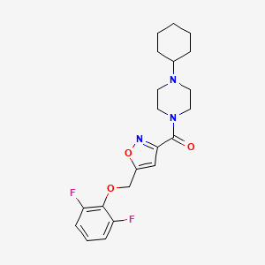 molecular formula C21H25F2N3O3 B4987513 1-cyclohexyl-4-({5-[(2,6-difluorophenoxy)methyl]-3-isoxazolyl}carbonyl)piperazine 
