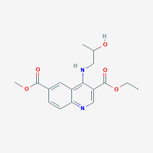 molecular formula C17H20N2O5 B4987517 3-ethyl 6-methyl 4-[(2-hydroxypropyl)amino]-3,6-quinolinedicarboxylate 