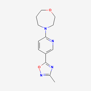 molecular formula C13H16N4O2 B4987529 4-[5-(3-methyl-1,2,4-oxadiazol-5-yl)-2-pyridinyl]-1,4-oxazepane 