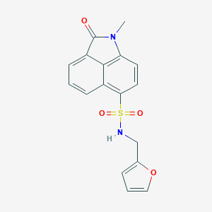 molecular formula C17H14N2O4S B498753 N-(2-furylmethyl)-1-methyl-2-oxo-1,2-dihydrobenzo[cd]indole-6-sulfonamide 