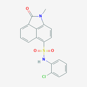 molecular formula C18H13ClN2O3S B498754 N-(2-chlorophenyl)-1-methyl-2-oxo-1,2-dihydrobenzo[cd]indole-6-sulfonamide 