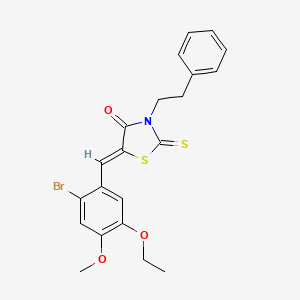 molecular formula C21H20BrNO3S2 B4987543 5-(2-bromo-5-ethoxy-4-methoxybenzylidene)-3-(2-phenylethyl)-2-thioxo-1,3-thiazolidin-4-one 