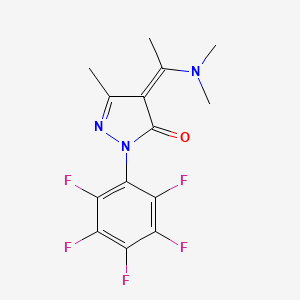 molecular formula C14H12F5N3O B4987549 4-[1-(dimethylamino)ethylidene]-5-methyl-2-(pentafluorophenyl)-2,4-dihydro-3H-pyrazol-3-one 