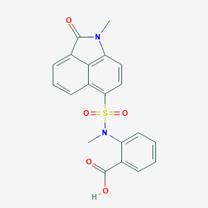 molecular formula C20H16N2O5S B498755 2-{Methyl[(1-methyl-2-oxo-1,2-dihydrobenzo[cd]indol-6-yl)sulfonyl]amino}benzoic acid 