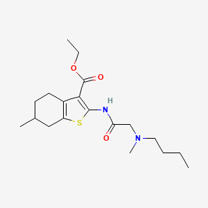 molecular formula C19H30N2O3S B4987552 ethyl 2-[(N-butyl-N-methylglycyl)amino]-6-methyl-4,5,6,7-tetrahydro-1-benzothiophene-3-carboxylate 