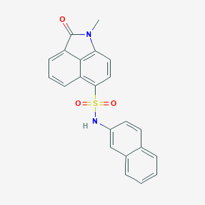 molecular formula C22H16N2O3S B498756 1-methyl-N-(2-naphthyl)-2-oxo-1,2-dihydrobenzo[cd]indole-6-sulfonamide 