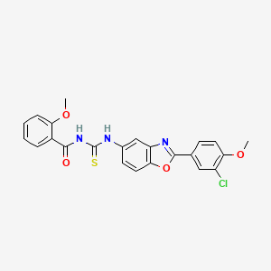 molecular formula C23H18ClN3O4S B4987567 N-({[2-(3-chloro-4-methoxyphenyl)-1,3-benzoxazol-5-yl]amino}carbonothioyl)-2-methoxybenzamide 