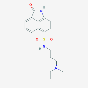 molecular formula C18H23N3O3S B498757 N-[3-(diethylamino)propyl]-2-oxo-1,2-dihydrobenzo[cd]indole-6-sulfonamide 