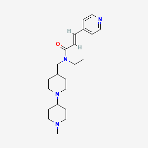 molecular formula C22H34N4O B4987588 (2E)-N-ethyl-N-[(1'-methyl-1,4'-bipiperidin-4-yl)methyl]-3-(4-pyridinyl)acrylamide 