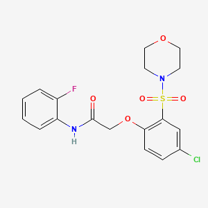 molecular formula C18H18ClFN2O5S B4987609 2-[4-chloro-2-(4-morpholinylsulfonyl)phenoxy]-N-(2-fluorophenyl)acetamide 