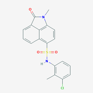 molecular formula C19H15ClN2O3S B498762 N-(3-chloro-2-methylphenyl)-1-methyl-2-oxo-1,2-dihydrobenzo[cd]indole-6-sulfonamide 