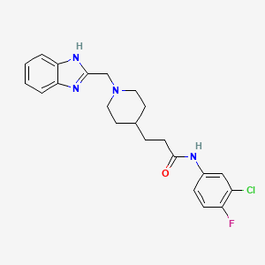 molecular formula C22H24ClFN4O B4987625 3-[1-(1H-benzimidazol-2-ylmethyl)-4-piperidinyl]-N-(3-chloro-4-fluorophenyl)propanamide 