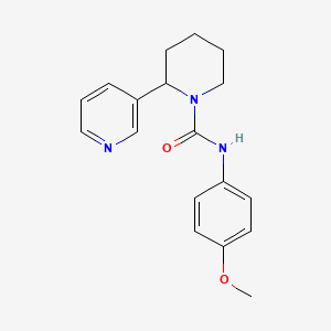 molecular formula C18H21N3O2 B4987633 N-(4-methoxyphenyl)-2-(3-pyridinyl)-1-piperidinecarboxamide 