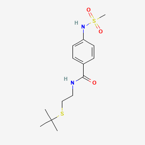molecular formula C14H22N2O3S2 B4987651 N-[2-(tert-butylthio)ethyl]-4-[(methylsulfonyl)amino]benzamide 