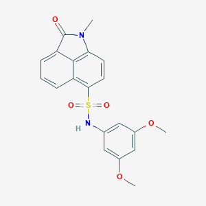 molecular formula C20H18N2O5S B498766 N-(3,5-dimethoxyphenyl)-1-methyl-2-oxo-1,2-dihydrobenzo[cd]indole-6-sulfonamide 