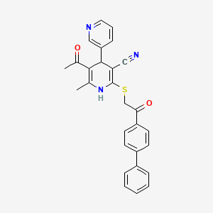 molecular formula C28H23N3O2S B4987666 5'-acetyl-2'-{[2-(4-biphenylyl)-2-oxoethyl]thio}-6'-methyl-1',4'-dihydro-3,4'-bipyridine-3'-carbonitrile 