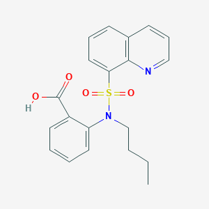 molecular formula C20H20N2O4S B498767 2-[Butyl(quinolin-8-ylsulfonyl)amino]benzoic acid 