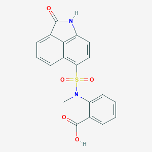 molecular formula C19H14N2O5S B498768 2-{Methyl[(2-oxo-1,2-dihydrobenzo[cd]indol-6-yl)sulfonyl]amino}benzoic acid 