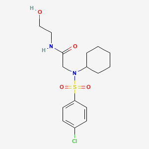 molecular formula C16H23ClN2O4S B4987697 N~2~-[(4-chlorophenyl)sulfonyl]-N~2~-cyclohexyl-N~1~-(2-hydroxyethyl)glycinamide 
